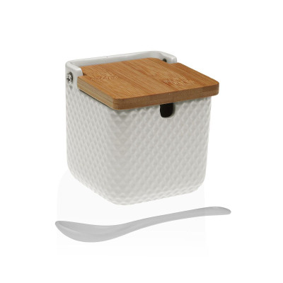 Sucrier Versa Blanc Céramique Bambou Dolomite 8,3 x 8,3 x 8,3 cm