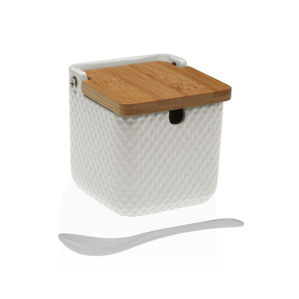 Sucrier Versa Blanc Céramique Bambou Dolomite 8,3 x 8,3 x 8,3 cm