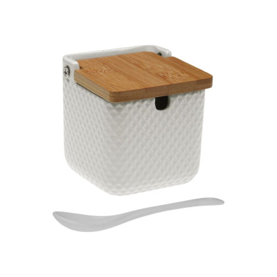 Sucrier Versa Blanc Céramique Bambou Dolomite 8,3 x 8,3 x 8,3 cm