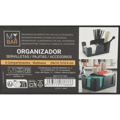 Support pour Ustensiles de Cuisine My Bar 24 x 14,7 x 10,6 cm (6 Unités)