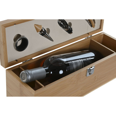 Set d'Accessoires pour Vin Home ESPRIT Naturel Bambou Acier inoxydable