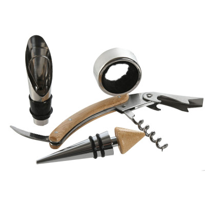 Set d'Accessoires pour Vin Home ESPRIT Naturel Bambou Acier inoxydable