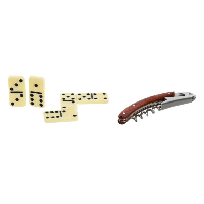 Set d'Accessoires pour Vin Home ESPRIT Marron Bois MDF 36 x 11 x 12 cm