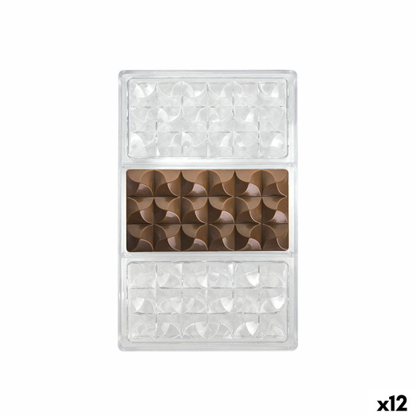 Moule à pâtisserie Quttin CHOCOLATE 27,5 x 17,5 x 2,5 cm (12 Unités)
