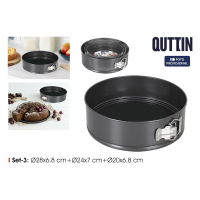Moule amovible Quttin Noir 24 x 728 x 6,8 cm 3 Pièces (6 Unités)