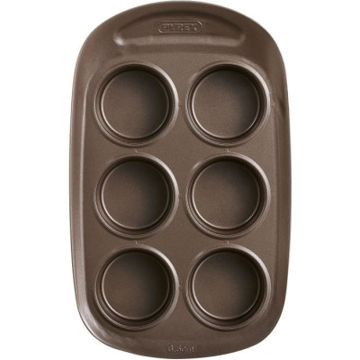 Moule a muffin - PYREX - 1452001 - Rond - Acier carbone - Antiadhésif - 6 cavités