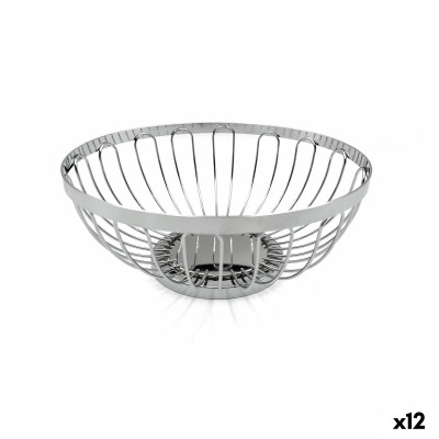 Corbeille à Pain My Bar Argenté Métal ø 20,5 x 8,5 cm (12 Unités)