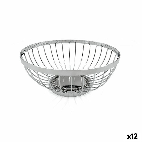 Corbeille à Pain My Bar Argenté Métal ø 20,5 x 8,5 cm (12 Unités)