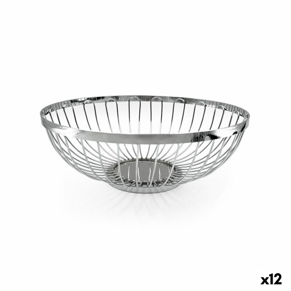 Corbeille à Pain My Bar Argenté Métal 25,5 x 9,5 cm (12 Unités)