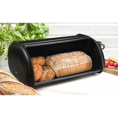 Corbeille à Pain Quttin Noir Métal 43,5 x 27,5 x 18,5 cm (3 Unités)