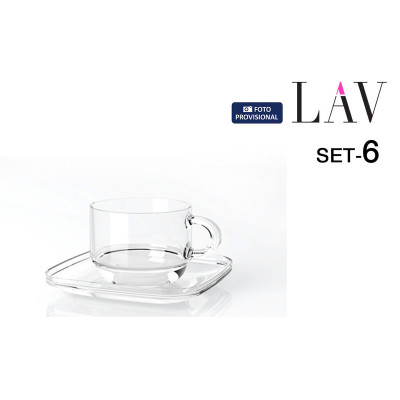 Jeu de 6 tasses avec plat LAV Cozy (6 Unités)