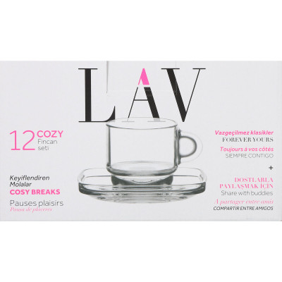 Jeu de 6 tasses avec plat LAV Cozy (6 Unités)