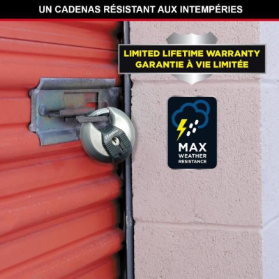 Lot de 2 Cadenas a disque - MASTER LOCK - M40EURT - Acier inoxydable - 70 mm