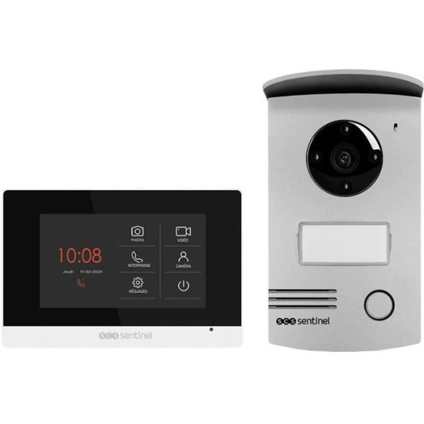 Interphone vidéo filaire SCS SENTINEL VisioDoor 4.3 avec moniteur tactile 4,3 et vision nocturne - Garantie 5 ans