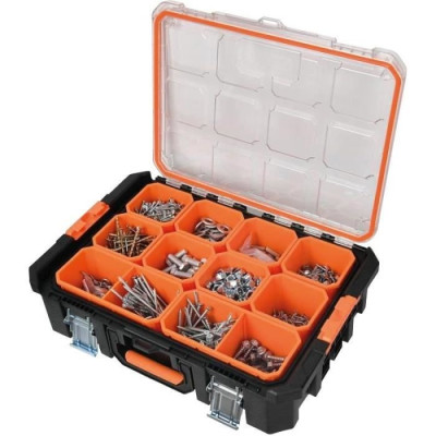 Mallette organiseur - TOOD - 12 godets amovibles - Couvercle transparent - 53x37x13 cm