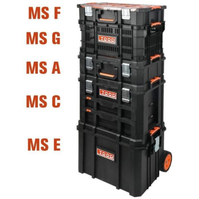 Mallette/bac a outils - TOOD - Étanche - Roues et poignée - 56x37x41 cm