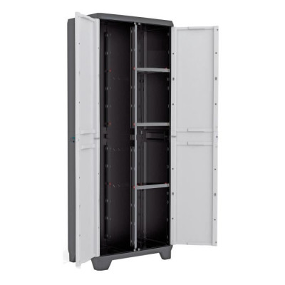 KIS Armoire de rangement utilitaire Linear - 68 x 39 x 173 cm - Noir et gris