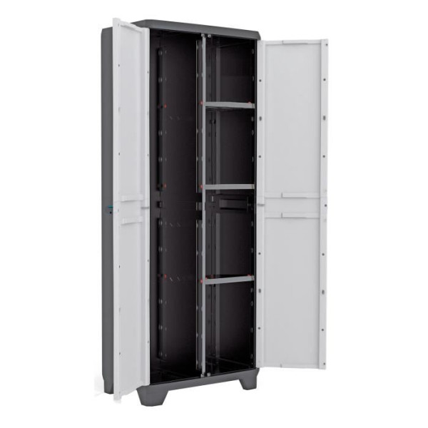 KIS Armoire de rangement utilitaire Linear - 68 x 39 x 173 cm - Noir et gris
