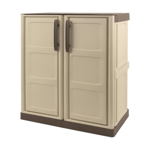 TOOD Armoire de rangement basse en résine 1 tablette