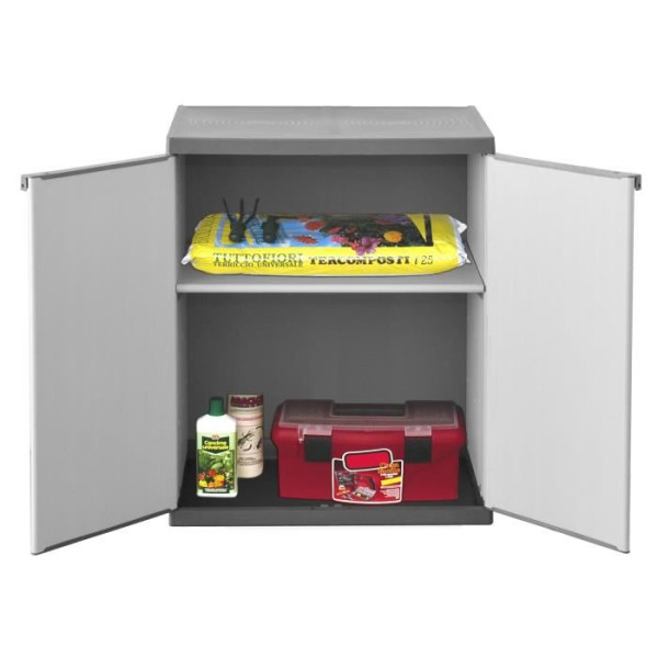 TOOD Armoire de rangement basse en résine 1 tablette
