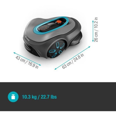 Tondeuse robot - GARDENA - Smart SILENO max 800 - Surface 800 m² - DuoConnect - Bluetooth - Tonte des bordures