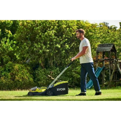 Tondeuse hybride RYOBI 18V One coupe 37cm - 2 batteries 5.0 Ah - 1 chargeur rapide RY18LMH37A-250