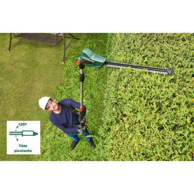 Taille-Haies sans fil télescopique Bosch - UniversalHedgePole 18 (1 Batterie 18 V 2,5 Ah, Chargeur, Longueur de lame 43 cm)