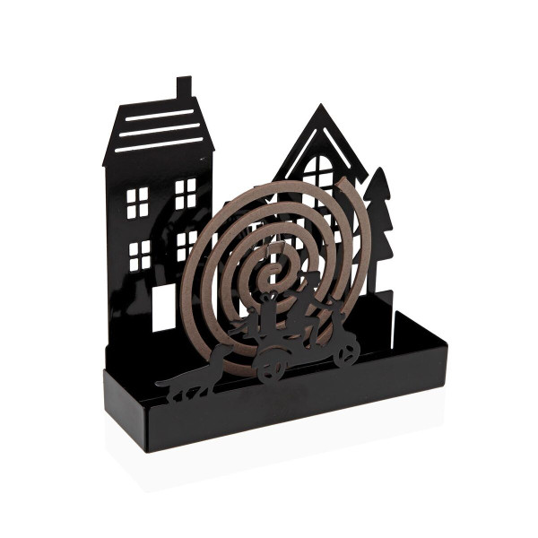 Support pour spirales anti-moustiques Versa Noir Métal 5 x 17 x 17 cm Maison