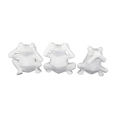 Figurine Décorative DKD Home Decor 18,5 x 13 x 17,8 cm Blanc Grenouille (3 Unités) Figurine Décorative DKD Home Decor 18,5 x 13 x 17,8 cm Blanc Grenouille (3 Unités)