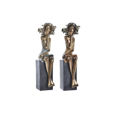Figurine Décorative DKD Home Decor 9 x 10 x 35 cm Femme Rouge Doré Turquoise (2 Unités) Figurine Décorative DKD Home Decor 9 x 10 x 35 cm Femme Rouge Doré Turquoise (2 Unités)