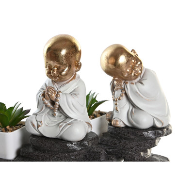 Figurine Décorative DKD Home Decor Noir Doré Blanc Résine Moine Oriental (21 x 7,5 x 25 cm) (2 Unités) Figurine Décorative DKD Home Decor Noir Doré Blanc Résine Moine Oriental (21 x 7,5 x 25 cm) (2 Unités)