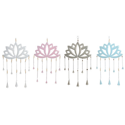 Décoration Suspendue Home ESPRIT Bleu Blanc Gris Rose Fer Oriental Fleur de Lotus (4 Unités) Décoration Suspendue Home ESPRIT Bleu Blanc Gris Rose Fer Oriental Fleur de Lotus (4 Unités)