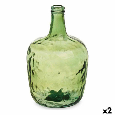 Bouteille Lisse Décoration Vert 22 x 37,5 x 22 cm (2 Unités) Bouteille Lisse Décoration Vert 22 x 37,5 x 22 cm (2 Unités)