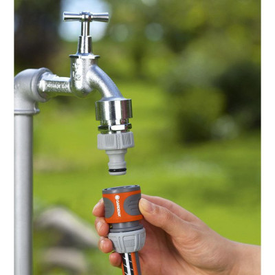 Raccord d'arrosage rapide GARDENA - Adapté tuyau Ø13mm  Ø15mm - Power Grip - Garantie 5 ans