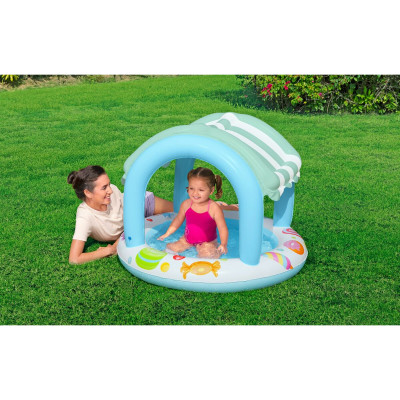 Bestway Piscine Gonflable Enfant Cerceau Glacerie 104x84 cm 2 Ans Jardin 52638