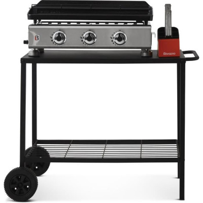 Chariot pour plancha en acier BRASERO - 100 cm - 2 roulettes