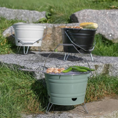 Barbecue a charbon portable - LIVOO - DOC327N - Inox - Surface de cuisson ø27 cm - Hauteur 24 cm