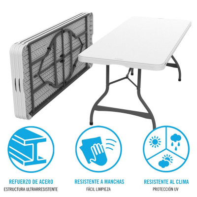 Table Piable Lifetime Blanc Acier Plastique 182 x 73,5 x 76 cm Table Piable Lifetime Blanc Acier Plastique 182 x 73,5 x 76 cm