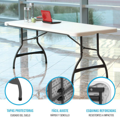 Table Piable Lifetime Blanc Acier Plastique 182 x 73,5 x 76 cm Table Piable Lifetime Blanc Acier Plastique 182 x 73,5 x 76 cm