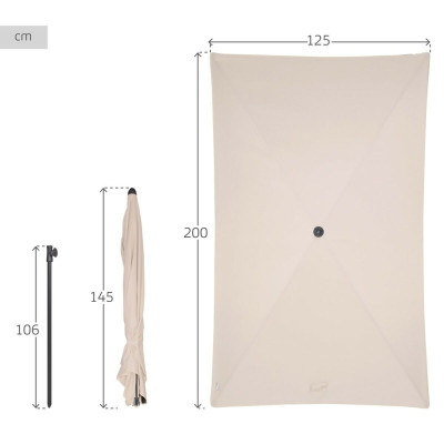 Parasol Aktive Crème Acier 200 x 230 x 125 cm Parasol Aktive Crème Acier 200 x 230 x 125 cm