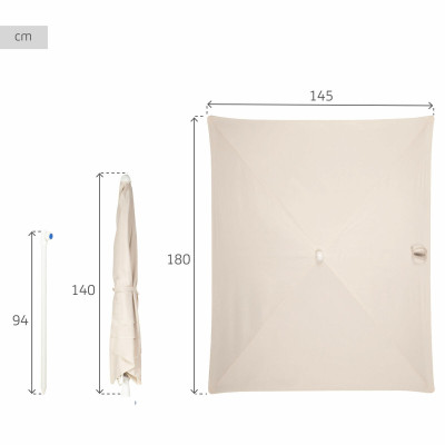 Parasol Aktive 180 x 220 x 145 cm Gris foncé