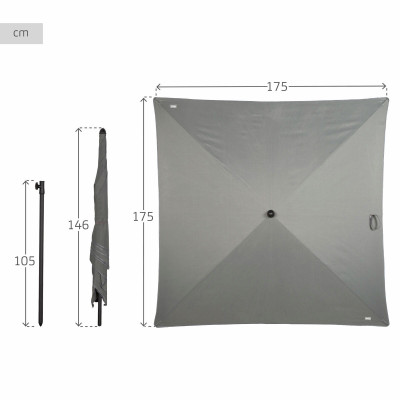 Parasol Aktive Gris 175 x 240 x 175 cm