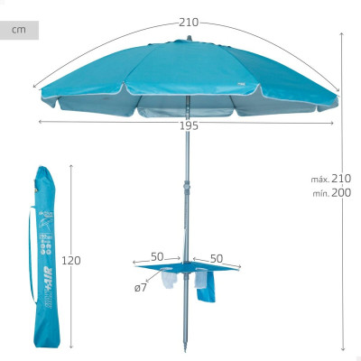 Parasol Aktive Acier Tissu Oxford 210 x 205 x 210 cm Parasol Aktive Acier Tissu Oxford 210 x 205 x 210 cm