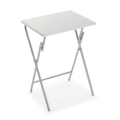 Table Piable Versa Blanc Métal Bois MDF (37,5 x 65,5 x 47,5 cm)