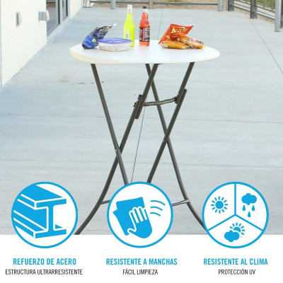 Table d'appoint Lifetime Crème 84 x 110 x 84 cm Acier Plastique Table d'appoint Lifetime Crème 84 x 110 x 84 cm Acier Plastique