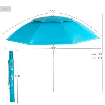 Parasol Aktive Aluminium 200 x 206 x 200 cm Parasol Aktive Aluminium 200 x 206 x 200 cm