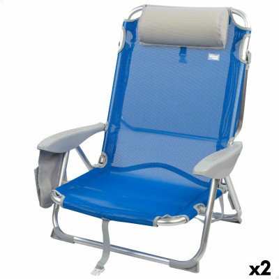 Chaise Pliante avec Repose-Tête Aktive Gomera Bleu 51 x 76 x 45 cm (2 Unités) Chaise Pliante avec Repose-Tête Aktive Gomera Bleu 51 x 76 x 45 cm (2 Unités)