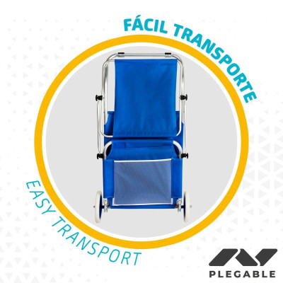 Chaise longue Aktive Bleu Auvent Chariot pliant 62 x 62 x 117 cm (2 Unités) Chaise longue Aktive Bleu Auvent Chariot pliant 62 x 62 x 117 cm (2 Unités)