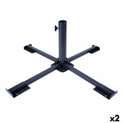 Base pour parapluie Aktive 86 x 34 x 86 cm Noir Métal (2 Unités) Base pour parapluie Aktive 86 x 34 x 86 cm Noir Métal (2 Unités)