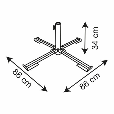 Base pour parapluie Aktive 86 x 34 x 86 cm Noir Métal (2 Unités) Base pour parapluie Aktive 86 x 34 x 86 cm Noir Métal (2 Unités)